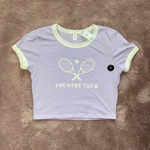 Tillys Lavender Country Club Crop Top